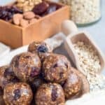 Best peanut butter bliss balls made with oats.