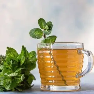 PLN tea, peppermint, licorice, and nettle tea for healthy digestion.