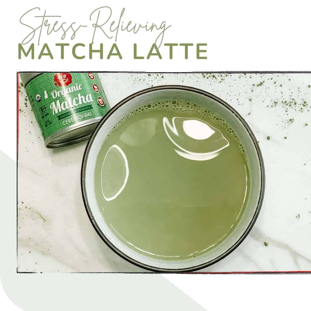 Stress relieving adaptogenic matcha latte recipe