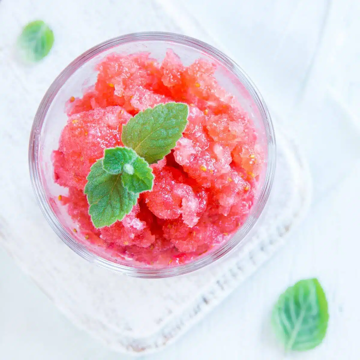 Simple Easy Raspberry Peach Frozen Granita