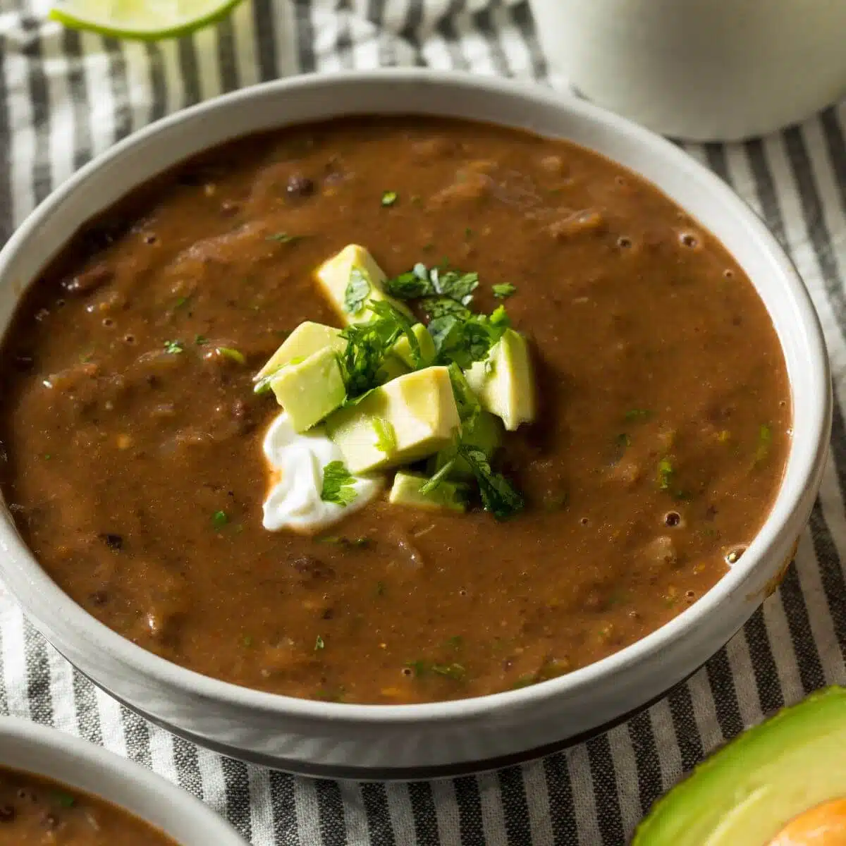 Slow cooked black bean soup