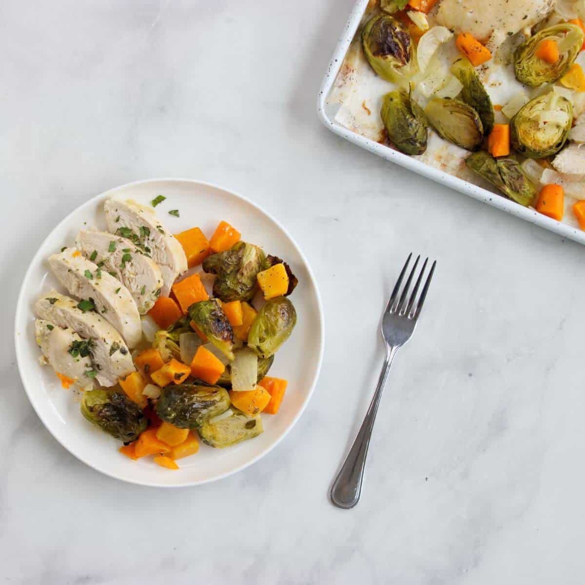 Sheet Pan Chicken in a Maple Mustard Sauce
