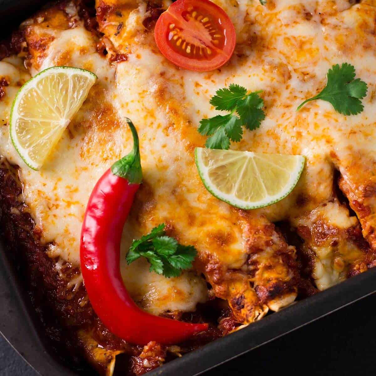 Fresh baked enchilada chicken casserole
