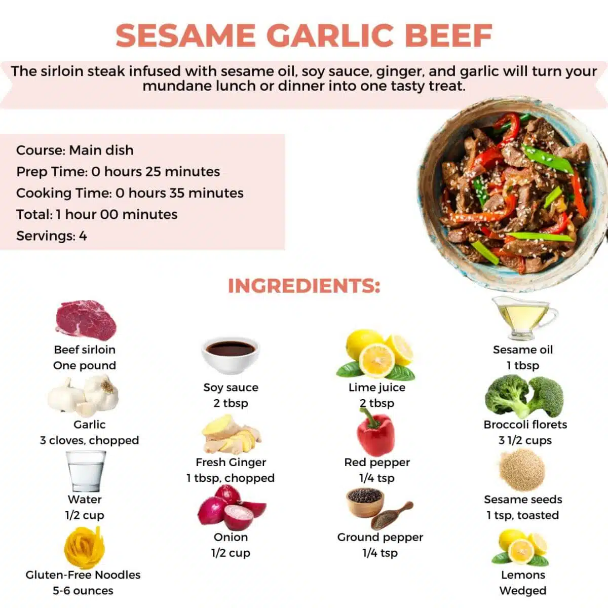 Sesame garlic beef