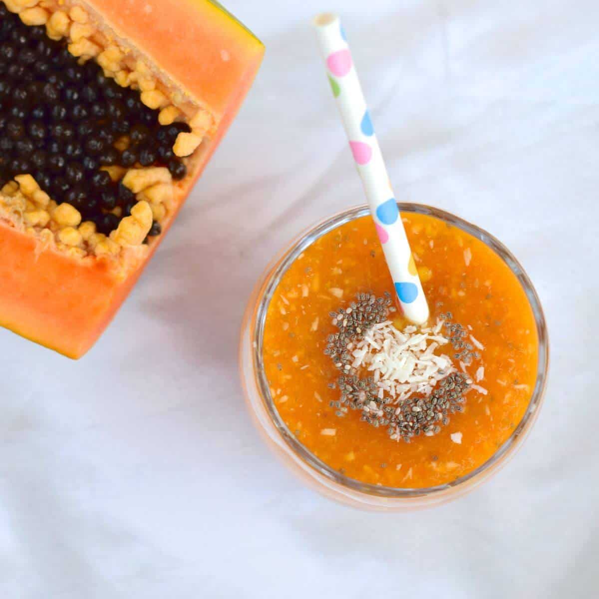 healthy recipe for breakfast with tropical fruit