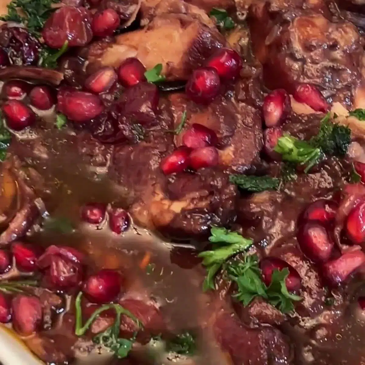Cranberry Chicken With Pomegranate Seeds For Gut Health
