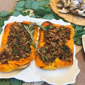 Sausage Stuffed Butternut Squash - Delicious & Gut Friendly