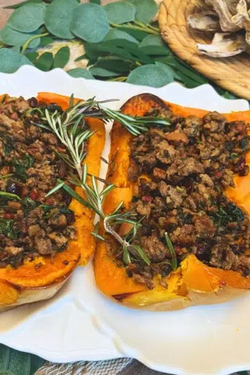 Sausage Stuffed Butternut Squash - Delicious & Gut Friendly