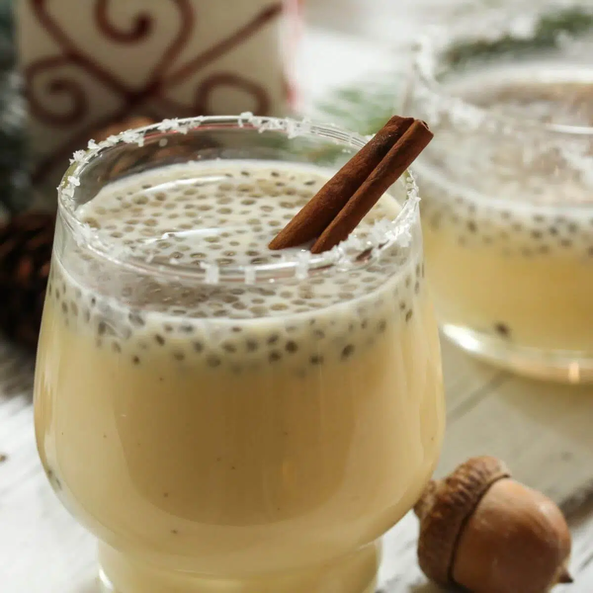 how to make eggnog chia pudding