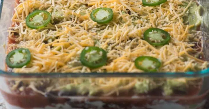 a casserole with jalapenos and cheese