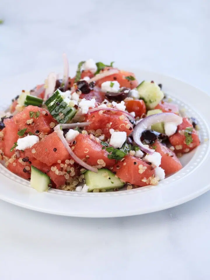 Refreshing Watermelon Quinoa Salad With Feta And Mint
