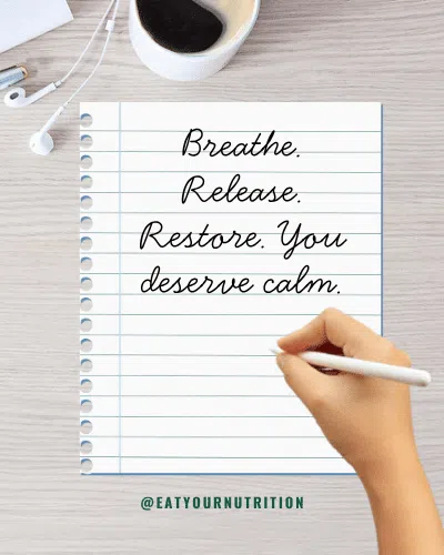 Breathe. Release. Restore. You deserve calm. stress awareness day